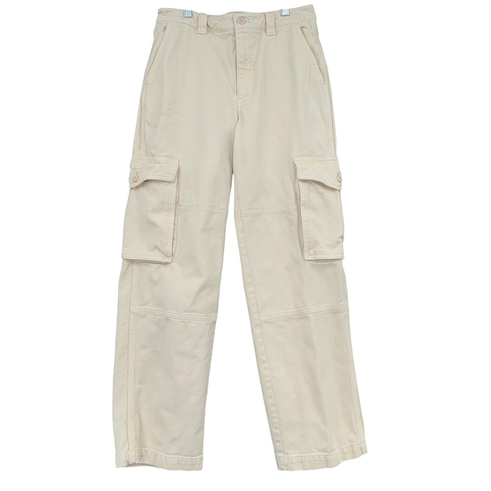TNA Cargo Pants Women 6 Cotton Beige Utility High Rise Relaxed